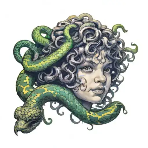 Child Medusa Head With Snake Head