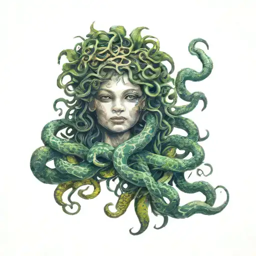 Child Medusa Head With Many Little Snake Heads