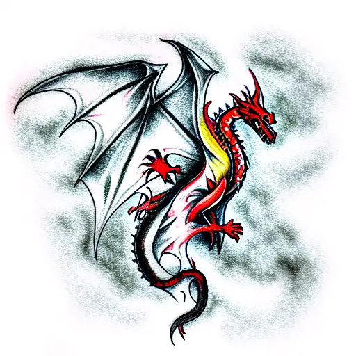Flames Behind A Dragon