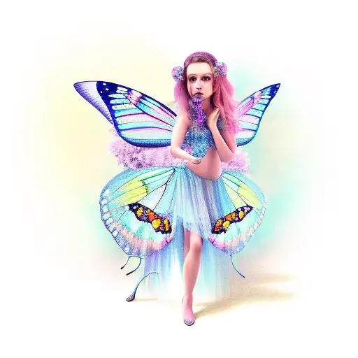 Butterfly Fairy Looking Into A Mirror Seeing A Feflection Of A Moth Fairy