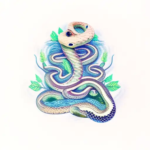 Woman And Serpent With Tree