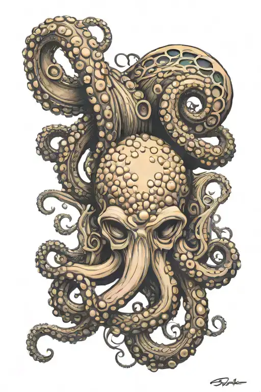 Octopus And Molucular Biology Inspired Tattoo Featuring