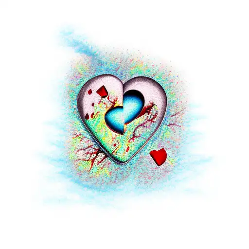 Sad Broken Heart Blood Semi Colon