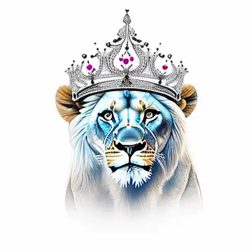 Full Body Lioness Wearing A Crown