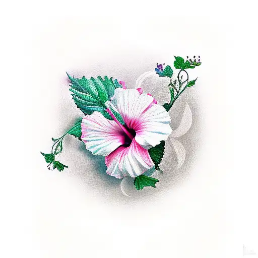 Hibiscus With Music Notes