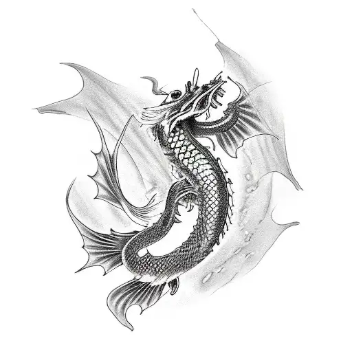 Koi Fish Red Black Dragon