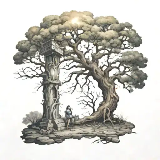 Mary Magdelene Under Burning Post Oak Tree