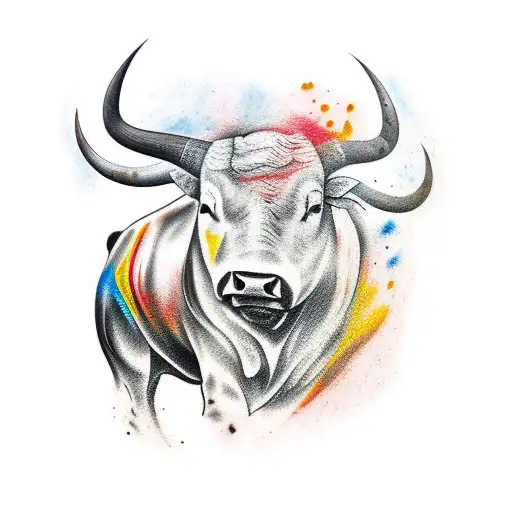 A Tattoo Of A Bull For The Forearm