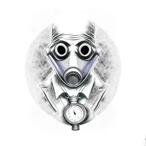 Scary Plague Doctor Over Dead Bodies With A Girl In A Gas Mask