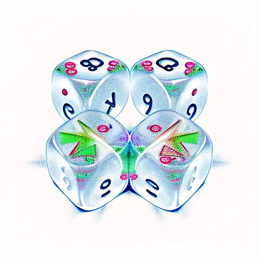 A Stack Of Dice With Statistical Symbols And Equations