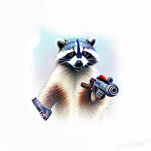 Raccoon With A Gun