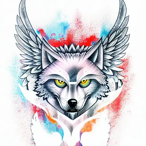 Angry Wolf With Angel Wings