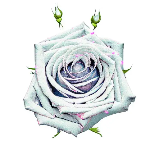 Realistic Roses And Flowers Pattern With Invisible Cat