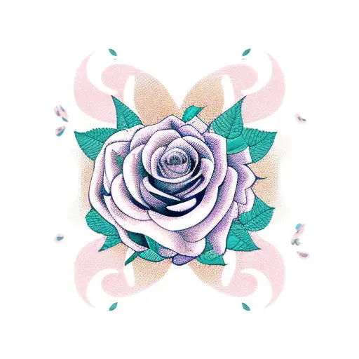 Roses And Flowers Pattern With Invisible Cat