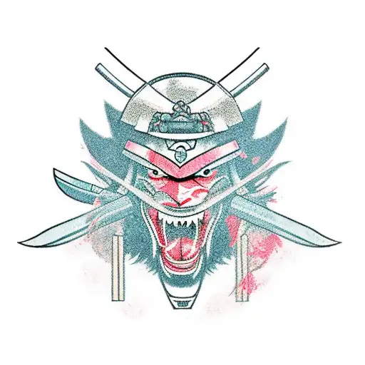 An Anime-inspired Design Featuring A Strong Samurai Defending Their Loved Ones