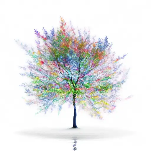 Tree With Leaves Turning Into Birds