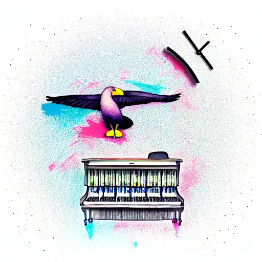 Condor With Piano And Clock
