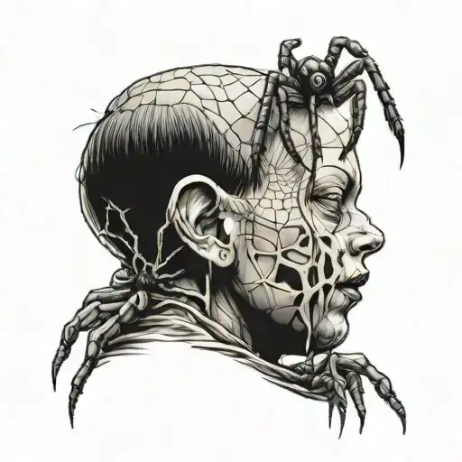 Baby's Head And A Spider Crawling Out Of Its Neck