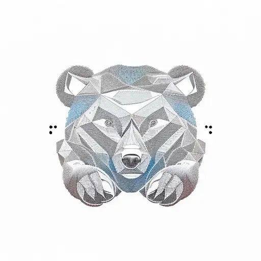 Shape Of Bear Shaped By Negative Space Of Lots Of Hands