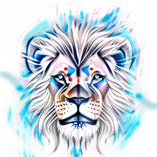 Lion With Blue Eyes
