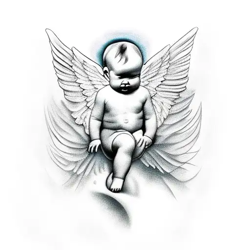 Baby Angel With Tattos On Him