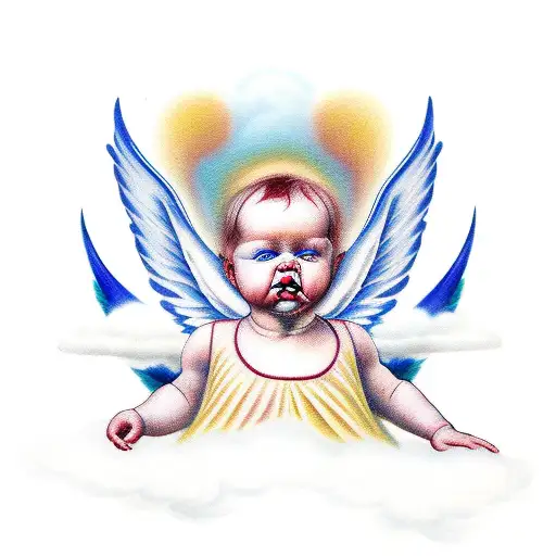 Baby Angel With Tears On A Cloud