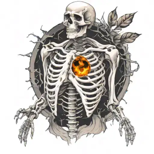 Skeleton With A Blackhole Rupturing Out Of His Chest