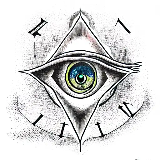 Grim Reaper All Seeing Eye With Hour Glass