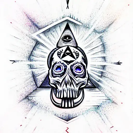 Skull Illuminati All Seeing Eye