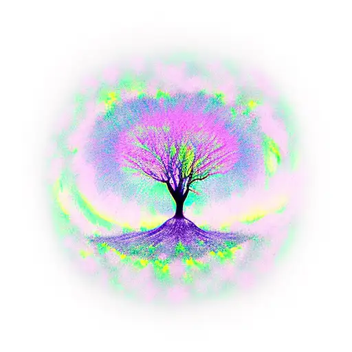 Tree Of Life With Aurora Borealis