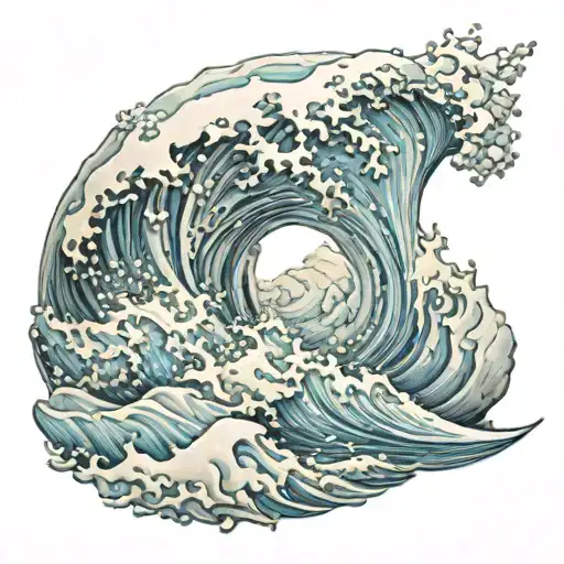 Painting Of Ice Ocean Waves Crashing