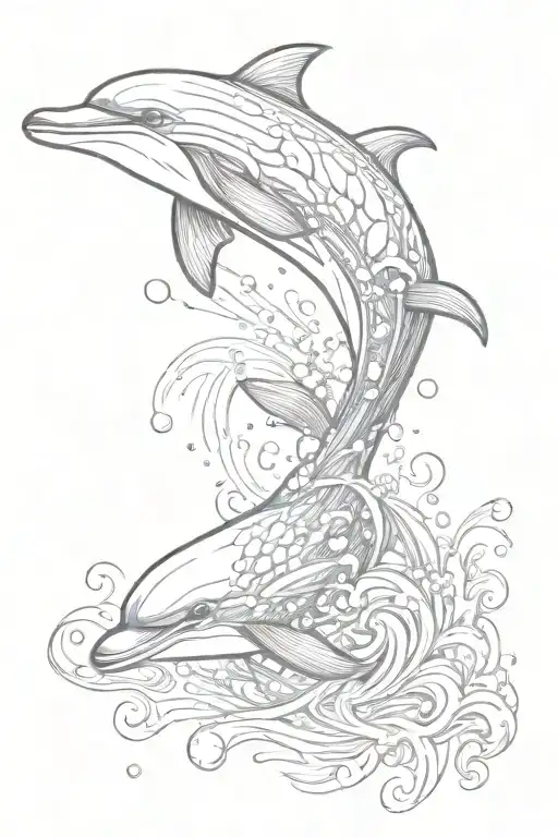 Dolphin Swimming Fish Swimming Water Sun