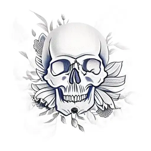 Skull With Flowers