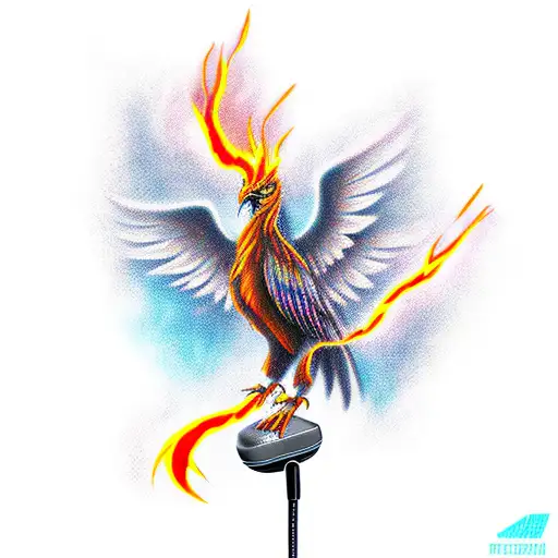 Phoenix With A Mic Of Fire And Lightning