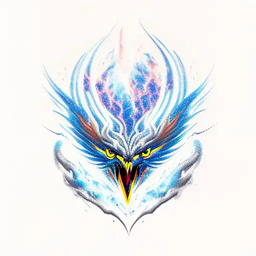 Phoenix Black And Blue With Lightening Eyes
