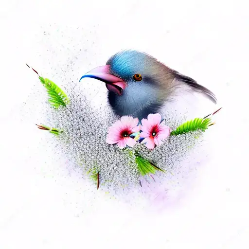 Kiwi Bird With Arrow And Babys Breath