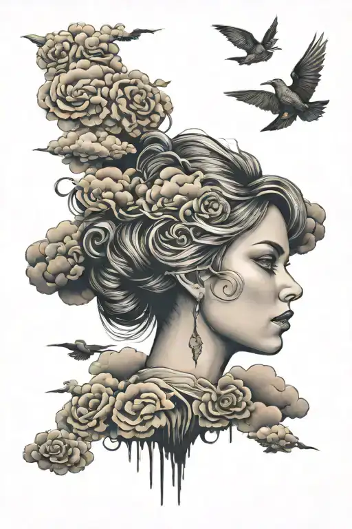 Dark Cloud Over Woman