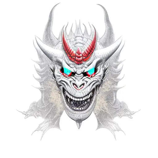 Oni Mask With A Dragon