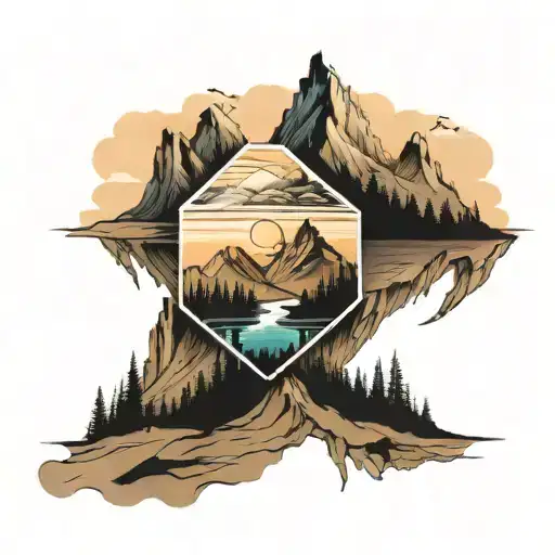 Inside Crystal Mountain Range Silhouette