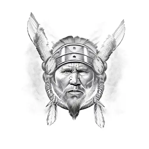 Viking Man And Native American Woman Enter Twind