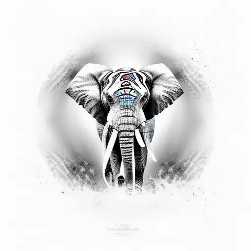 Elephant With Zebra Pattern