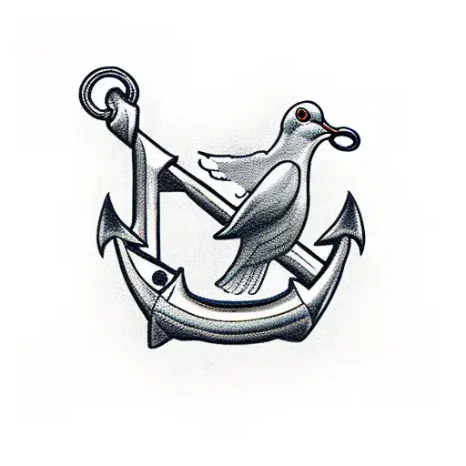 Dove Whit An Anchor