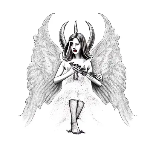 Devil Bashing Angel With A Bong