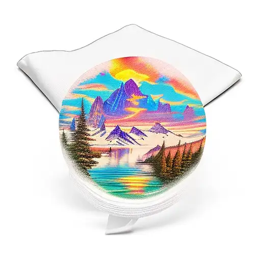 Mountain Scene Sunset Lake Cuff