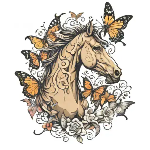 Cousins Family Female Horse Butterfly