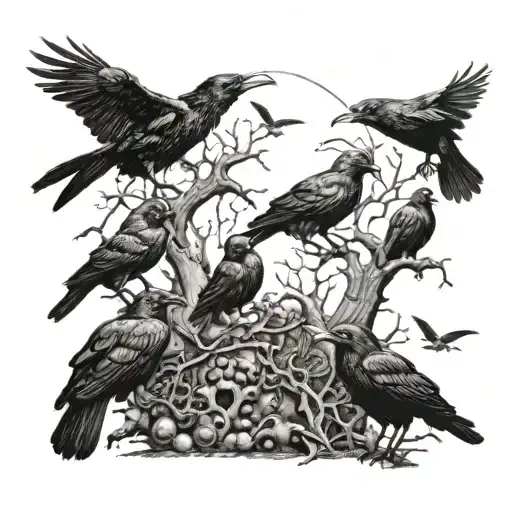 A Black Plague With Some Crows