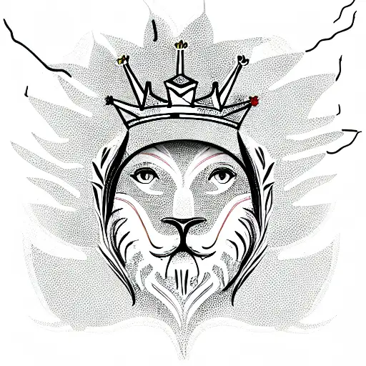 Lions Head With Crown And A Dove With An Olive Branch Flying Above The Head
