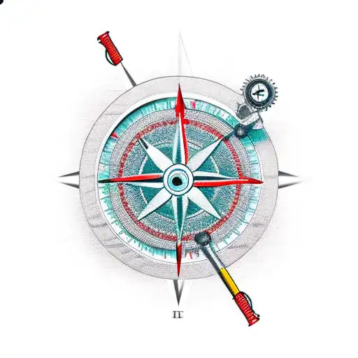 Motorbike Sprocket With Compass In A Triangle