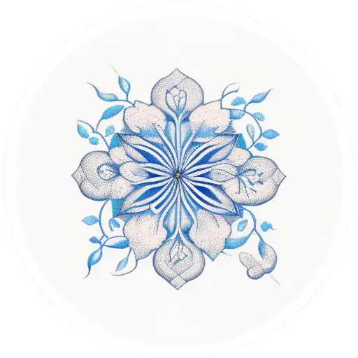 A Blue Flower Vine Wrapping Around A Cross