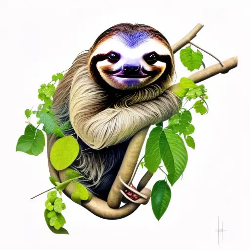 Sloth On Vine